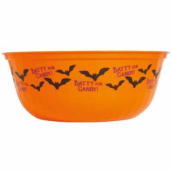 Halloween oranje schaal vleermuizen (27 cm)