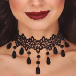 Choker met zwarte stenen