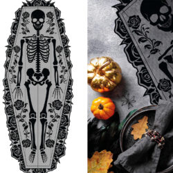 Tafelloper Halloween skelet - 183 x 60 cm