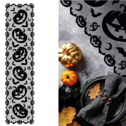 Tafelloper Halloween pompoenen - 200 x 45 cm