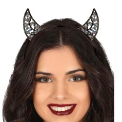 Tiara duivel hoorns deluxe (metaal)