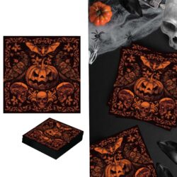 Servetten -  gothic pumpkin - 20 stuks - 16 x 16 cm