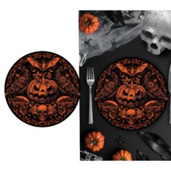 Borden (papier) -  gothic pumpkin - 6 stuks - 23 cm