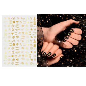 Gouden nagelstickers happy new year - 1 sheet - 10 x 7 cm