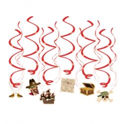 Swirl decoratie piraten - 12 stuks