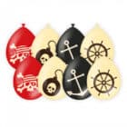 Latex ballonnen piraten - 30 cm - 8 stuks
