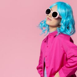 Blauwe pruik