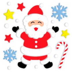 Gel raamdecoratie Santa Claus (20 x 25 cm)