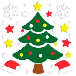 Gel raamdecoratie kerstboom (20 x 25 cm)