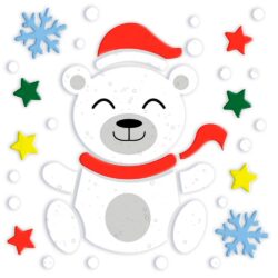 Gel raamdecoratie polar bear (20 x 25 cm)