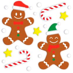 Gel raamdecoratie gingerbread cookie (20 x 25 cm)