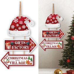 Decoratie bord Christmas gifts factory (36 x 24 cm)