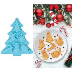 Siliconen koekjesvorm kerstboom - 1 stuks - blauw