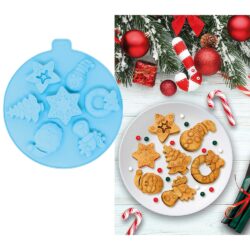 Siliconen koekjesvorm kerstbal - 1 stuks - blauw