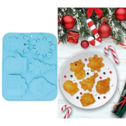 Siliconen koekjesvorm kerst figuren - 1 stuks - blauw