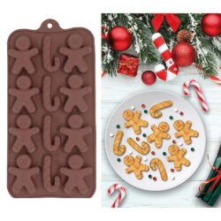 Siliconen koekjesvorm gingerbread man - 1 stuks - bruin