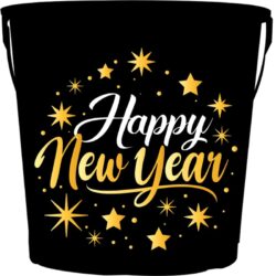 Emmer Happy New Year metaal - 19 x 23 cm - 1 stuks