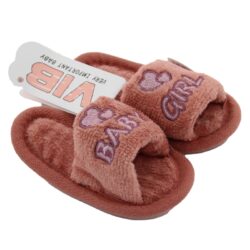 Baby slipper 'baby girl' oud roze - 1 paar
