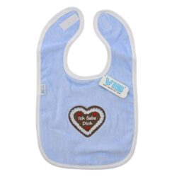 Slabbetje luxe velours - Ich liebe dich blauw/ wit - 1 stuks
