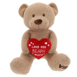 Pluche beer zittend groot 60 cm met hart - teddy beige Pluche beer zittend groot 60 cm met hart - teddy beige