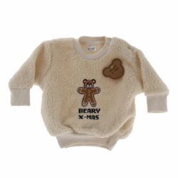 Baby sweater teddy beige 3-6 m 'BEARY X-MAS'