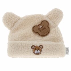 Muts rond - teddy beige 3-6 m 'BEARY X-MAS' - 1 stuks