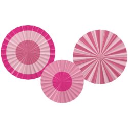 Decoratiewaaiers perfect pink - 3 stuks