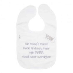 Slabbetje Luxe velours - Alle mama's maken mooie kinderen (Wit)