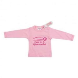 Baby T-Shirt SSST Papa en ik kijken voetbal (Roze)-(3-6 mnd)
