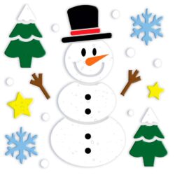 Gel raamdecoratie snowman (20 x 25 cm)