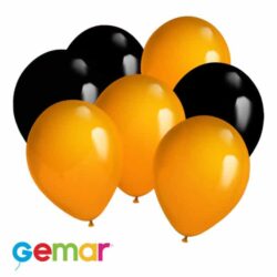 Latex ballonnen Zwart en Oranje (Ook geschikt voor Helium) (30 stuks)