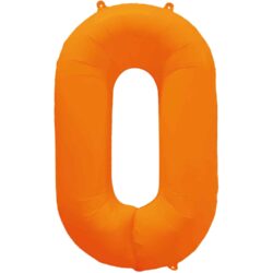 Folieballon cijfer 0 - neon oranje - 86 cm Folieballon cijfer 0 - neon oranje - 86 cm