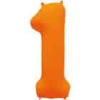 Folieballon cijfer 1 - neon oranje - 86 cm