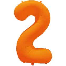 Folieballon cijfer 2 - neon oranje - 86 cm Folieballon cijfer 2 - neon oranje - 86 cm