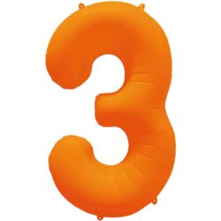 Folieballon cijfer 3 - neon oranje - 86 cm Folieballon cijfer 3 - neon oranje - 86 cm