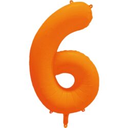 Folieballon cijfer 6 - neon oranje - 86 cm Folieballon cijfer 6 - neon oranje - 86 cm