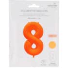 Folieballon cijfer 8 - neon oranje - 86 cm