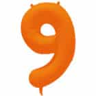Folieballon cijfer 9 - neon oranje - 86 cm