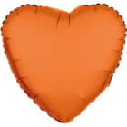Folieballon hart - neon oranje - 45 cm