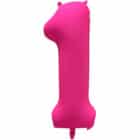 Folieballon cijfer 1 - neon roze - 86 cm