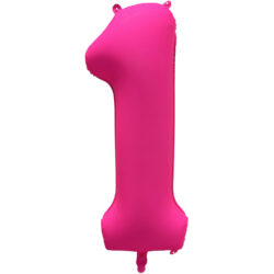 Folieballon cijfer 1 - neon roze - 86 cm Folieballon cijfer 1 - neon roze - 86 cm