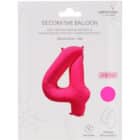 Folieballon cijfer 4 - neon roze - 86 cm