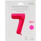 Folieballon cijfer 7 - neon roze - 86 cm