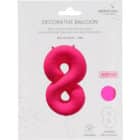 Folieballon cijfer 8 - neon roze - 86 cm