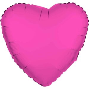 Folieballon hart - neon roze - 45 cm
