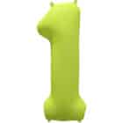 Folieballon cijfer 1 - neon geel - 86 cm