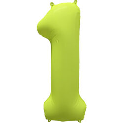 Folieballon cijfer 1 - neon geel - 86 cm Folieballon cijfer 1 - neon geel - 86 cm
