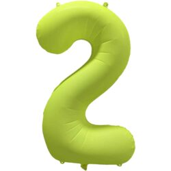 Folieballon cijfer 2 - neon geel - 86 cm Folieballon cijfer 2 - neon geel - 86 cm