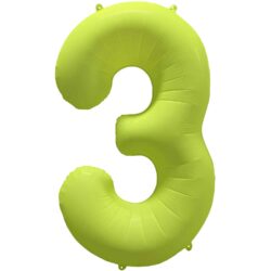 Folieballon cijfer 3 - neon geel - 86 cm Folieballon cijfer 3 - neon geel - 86 cm