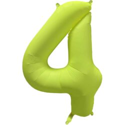Folieballon cijfer 4 - neon geel - 86 cm Folieballon cijfer 4 - neon geel - 86 cm